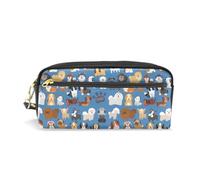 PU Leather Pencil Case Various Cute Dogs Pen Pouch Makeup Cosmetic Bag