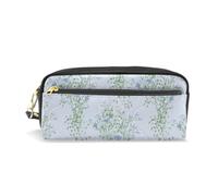 PU Leather Pencil Case Wild Flowers Ivy Pen Pouch Makeup Cosmetic Bag