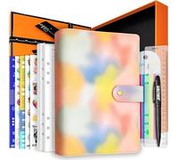 PU Leather Personal Notebook Planner with 67 Pages Loose-Leaf Papers 6 Holes Ring Binder Pen Holder Magnetic Buckle (Pink Dream,A5 Gift Box)