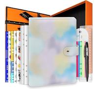 PU Leather Personal Notebook Planner with 67 Pages Loose-Leaf Papers 6 Holes Ring Binder Pen Holder Magnetic Buckle (Blue Dream,A5 Gift Box)