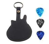 PU Leather Picks Bag And Picks Carrying Case With Keyring For Guitar Bass Ukulele Guitar Picks Holder Case With 3 Picks