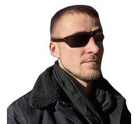 PU Leather Punk Pirate Eye Patch, Medieval Retro Eye Patch Single Eye Mask, Blindfold with Adjustable Elastic Band Buckle for Women Men Cosplay Props (black right)