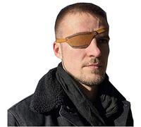 PU Leather Punk Pirate Eye Patch, Medieval Retro Eye Patch Single Eye Mask, Blindfold with Adjustable Elastic Band Buckle for Women Men Cosplay Props (yellow right)