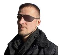 PU Leather Punk Pirate Eye Patch, Medieval Retro Eye Patch Single Eye Mask, Blindfold with Adjustable Elastic Band Buckle for Women Men Cosplay Props (brown left)