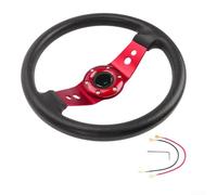 PU Leather Racing Wheel 13-Inch Anti-Slip Comfort(Red)