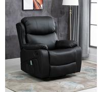 HOMCOM Massage Recliner Chair Manual Reclining Chair with Footrest Remote Black
