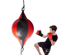 PU Leather Reflex Boxing Ball - Length 12.99 Inches, Elastic Training Equipment With Drawstring, Double Ended Boxing Bag | Fitness Routine In The Gym At Home, Exercises For Al