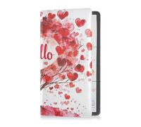 Pu Leather Registration and Insurance Card Holder Men Women Wallet Accessories Case for any Car, Truck, Motorcycle, Trailer or Boat Valentines Day Tree Red Love Heart Hello, Valentines Day Tree Red