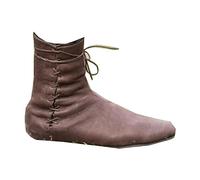 PU Leather - Renaissance Medieval Cosplay Boots Lace-Up Motorcycle Boots Combat Vintage Distressed Pu Leather Fashion for Women and Men Cosplay,Brown