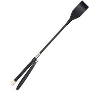 Pu Leather Riding Crop with Wrist Strap, Competition-Grade Horse Training Whip, Black Equestrian Riding Equipment, Show Jumping Ready