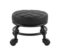 PU Leather Roller Seat Low Round Rolling Stool with Caster Wheels for Home Fitness, Sport, Pedicure - Comfortable, Versatile, and Stylish!