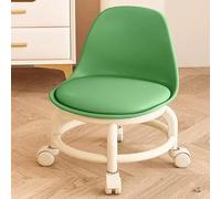 PU Leather Rolling Stool Low Seat Round Design Perfect for Home Office FitnessVersatile Comfortable Adjustable Height Durable Wheels