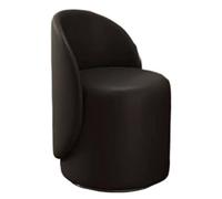 PU Leather Round Makeup Stool with Backrest, Swivel Vanity Chair with Footrest for Bedroom and Living Room, Upholstered for Dressing Table