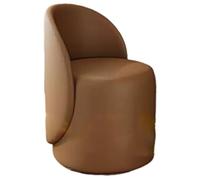 PU Leather Round Makeup Stool with Backrest, Swivel Vanity Chair with Footrest for Bedroom and Living Room, Upholstered for Dressing Table