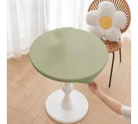 PU Leather Round Table Cover | Heat Resistant Waterproof Coffee Table Protector with 360-Degree Full Coverage | For Easy Clean Glossy Finish for HOMEs Wedding Party(Green)