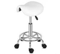 Pu Leather Saddle Stool Adjustable Rolling Salon Swivel Chair For Spa Massage