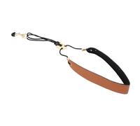 PU Leather Saxophone Accessories Sax Neck Strap for Alto Tenor Baritone Soprano Saxophones Secure Neck Support (Brown)