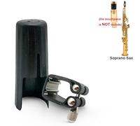 PU leather Saxophone Metal Mouthpiece Ligature Sax Mouthpiece Reed Clip Mouthpiece Cap Alto Tenor Soprano Pop Jazz Sax Ligature (Soprano Sax Metal Mouthpiece Ligature)