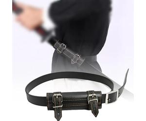 PU Leather Scabbard Black with Sword Holder Belt, Knight Belt with Sheath, 110 cm, Adjustable, Men's Renaissance Costume Accessory, for Wearing During Filming, Simple Yet Elegant
