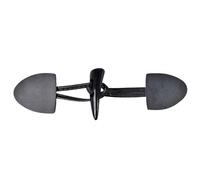 PU Leather Sew-on Toggles, Toggle Buttons Pack of 20 Acrylic Resin Horn Half Round(Black)