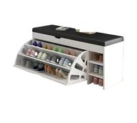 PU Leather Shoe Bench Entryway Storage Ottoman Shoes with Seating Stylish Shoe Rack L60 W30 H51cm Modern White Footstool for Hallway Versatile Storage Solution