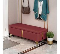 PU Leather Shoe Storage Bench Ottoman with Lift Top, Entryway Bench Stool for Living Room, Rectangle End of Bed Bench