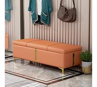 PU Leather Shoe Storage Bench Ottoman with Lift Top, Entryway Bench Stool for Living Room, Rectangle End of Bed Bench