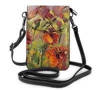 Pu Leather Shoulder Bag, Orange Tiger Leopard Fashion Lady Cell Phone Purse Crossbody with Adjustable Strap Red