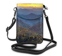 Pu Leather Shoulder Bag, Orange Tiger Leopard Fashion Lady Cell Phone Purse Crossbody with Adjustable Strap Blue