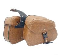 PU Leather Side Saddle Bags Featuring Time-Honored Design Language and Suitability for Standard Motorcycle and E-Bike Frame Integration (Brown)