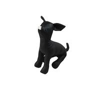 PU Leather Sitting Dog Mannequin Padded with Polyester for Displaying Pet Clothes Stand Model Toy Non-Slip, S Size Black