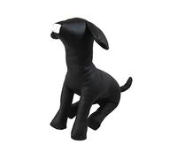 PU Leather Sitting Dog Mannequin Padded with Polyester for Displaying Pet Clothes Stand Model Toy Non-Slip, L Size Black
