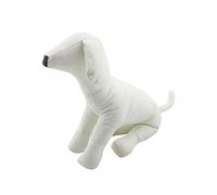 PU Leather Sitting Dog Mannequin Padded with Polyester for Displaying Pet Clothes Stand Model Toy Non-Slip, M Size White