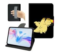 PU Leather Slim Case for Galaxy Tab S11 5G 11 inch 2025 (SM-X730/X736B), 360 Rotating Stand Cover with Hand Strap Auto Sleep/Wake/Pencil Holder, Dinosaur