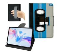 PU Leather Slim Case for Galaxy Tab S11 5G 11 inch 2025 (SM-X730/X736B), 360 Rotating Stand Cover with Hand Strap Auto Sleep/Wake/Pencil Holder, Blue Cassette