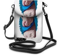 Pu Leather Small Cell Phone Purse Big White Dark Head Ferocity Tiger Open Mouth Crossbody Bags Travel Wallet