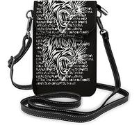 Pu Leather Small Cell Phone Purse Big White Dark Head Ferocity Tiger Open Mouth Crossbody Bags Travel Wallet