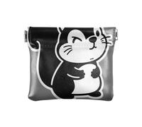 PU Leather Small Coin pouching Funny Black and White Squirrel Waterproof Mini Cosmetic Case for Men Women Travel bolsas para monedas de mujer