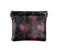 PU Leather Small Coin pouching Gothic Darkness Red Chain Hearts