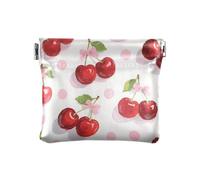 PU Leather Small Coin pouching Lovely Red Cherry Bow Polka Dot Cute Coin Holder pouching for Ladies Handbag monedero para carro