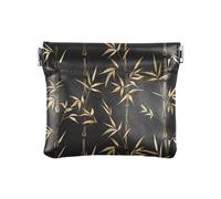 PU Leather Small Coin pouching William Morris bamboos Gold Black Convenient Mini Change Wallet Coin Pocket for Men Women Travel portamonedas para