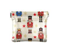 PU Leather Small Coin Purse Childish Cartoon Nutcracker Soldiers Pattern Fancy Card Key Organizer for Ladies Handbag monedero de tela para mujer