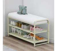 PU Leather Storage Bench 2-in-1 Ottoman for Entryway White Upholstered Storage Seat Stylish 70x32.5x48cm Home nizer Multi-functional Furniture
