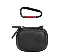 PU Leather Storage Case for Insta360 for Go for ultra Waterproof | Fits for insta360 Go/ for ultra, drop-resistant design, compact 9.2x5.4cm, includes carabiner, black PU finish