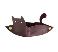 PU Leather Storage Tray - Cute Animal Organiser, Rice Folding Basket, Chic Entrance Caddy | Durable Faux Material Square Structure, Elegant Multi-Element Holder Bedroom Dresser Contain