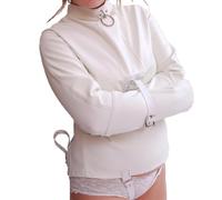 PU Leather Straitjacket Sex Bed Bondage Chastity Belt Tight Clothing | YAGETPON BDSM Games Handcuffs Arm Restraint Selfbondage Sex Cosplay Clothing Fetish Sex Toys For Men Women