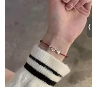 PU Leather String Bracelet with Electroplated Silver Star, Clover Symbol and Sweat Resistant Coating (S1 Kong)