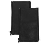 Pu Leather Stroller Grip Cover 2pcs with Zipper for Pram Push Bar | Black Detachable Sleeve, Anti Slip Textured Finish, Wear Resistant Daily Travel Use, Easy to Clean