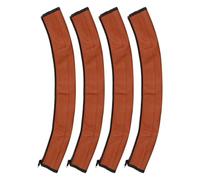 PU Leather Stroller Handle Cover Brown with Zipper, 4pcs 52x13x0.2cm | Quick Install Grip, Weather-Resistant Comfort, for Pushchair Handles and Stroller Push Bar