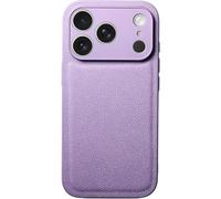 Pu Leather Textured Shockproof Phone Case For Iphone 18 Pro Max Purple | Classic Lychee Skin Texture,Camera Lens Protection,Soft Border,Slim Business Style Cover